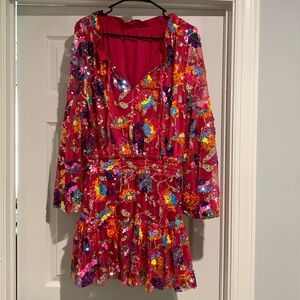 All Gussied Up pink tie neck dress